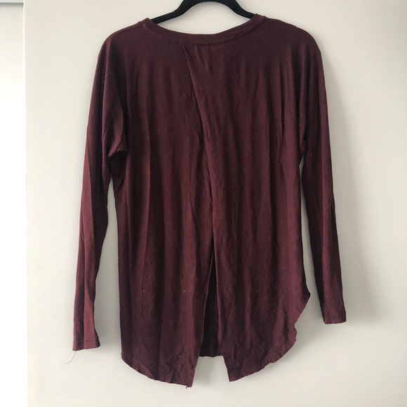 Aritzia Wilfred Burgundy Long- Sleeve - Picture 2 of 4
